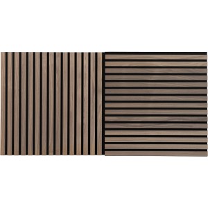 Akustikpaneel Wandverkleidung Walnuss MDF Schw. Akustikfilz Schwarz 60 cm 2 St.