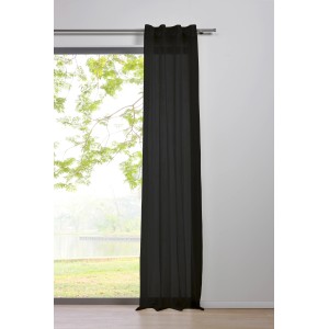 Schwarzer Mydeco Schlaufenschal Pure, 245x135 cm, halbtransparent für Fenster.