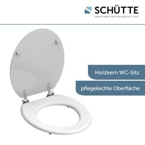 Schütte Holzkern WC-Sitz White, MDF, Standardgröße, pflegeleicht und bruchsicher.