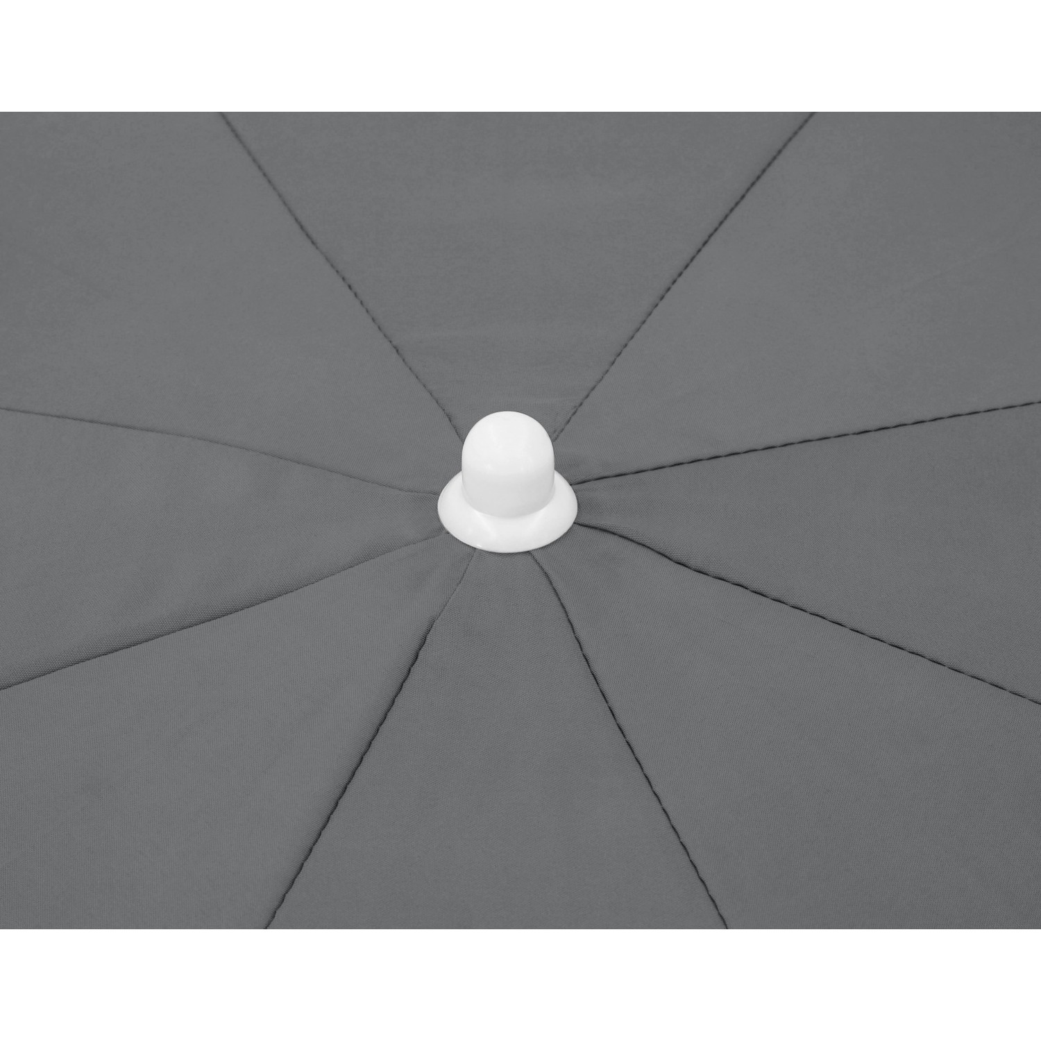 Detailaufnahme: Anthrazitfarbener Schneider Marktschirm (180x120 cm) mit Push-Up Mechanik.