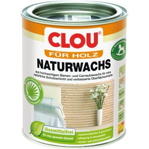 Dose Clou Naturwachs 750ml für Holz, lösemittelfrei mit Bienen- und Carnaubawachs.