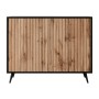 Selsey Sideboard Bello mit Lamellenfronten 104 cm Schwarz/Wotan Eiche_6