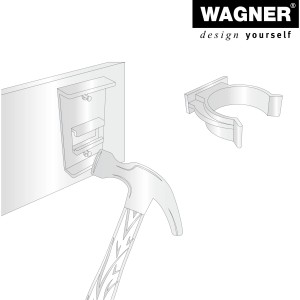 Wagner Befestigungsclips für Sockelverstellfuß Montage, 2er-Set für Möbelbeine.