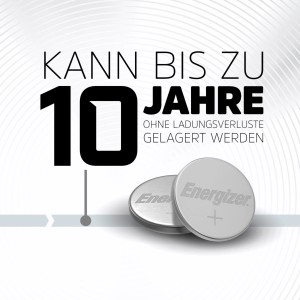 Energizer CR1220 Lithium Knopfzelle, 1 Stück, bis zu 10 Jahre lagerfähig.