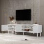 okwish TV Schrank mit Stauraum Kabelmanagement Minimalistisch 180x40x52cm Weiß_2