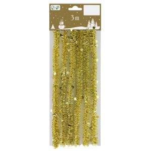 Goldene Curly-Sternengirlande, 300 cm, ideal als festlicher Baumbehang und Deko.