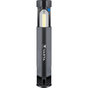Varta LED-Taschenlampe Work Flex Telescope Light, grau, mit Teleskopfunktion und Batterien.