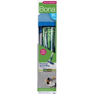 Bona Premium Spray Mop für Hartböden mit Reiniger-Kartusche und Mikrofaserpad.