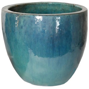 Glasierter M Collections Pflanztopf Egg Pot in Celadon, Ø 30 cm.