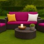 Setgarden Techno Gartenkissen, Rose, für 2-Sitzer Gartensofa, 110x50x50 cm. Bequeme Sitzkissen & Gartenstuhlauflagen.