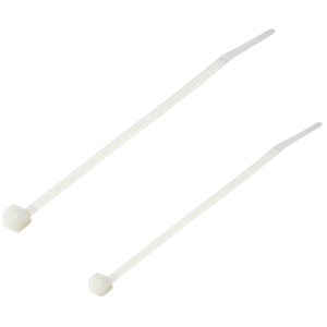 Weiße REV Kabelbinder, 120 mm, 100 Stück, zur Kabelbefestigung.