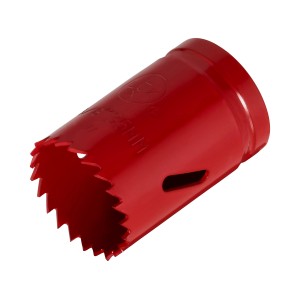 Rote LUX Lochsäge, 35 mm Durchmesser, für Bohrmaschinen zum Bohren in Holz und Gipskarton.