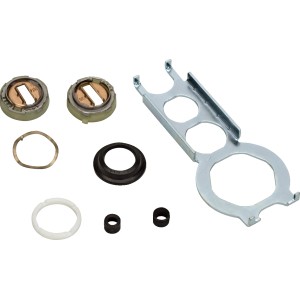 Hansgrohe Serviceset für Kugelmischtechnik mit Montageschlüssel, diverse Dichtungen und Einsätze.