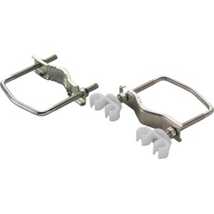 Schwaiger Mastisolator Set mit Abstandshalter (2 Stück) zur Antennenkabel-Befestigung am Mastrohr.