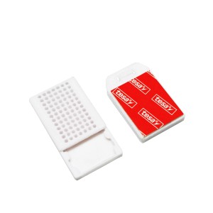 Gardinia Universalklebeträger für Jalousie und Rollo, 2 Stück, weiße Kunststoffhalterung mit Tesa-Klebepad.