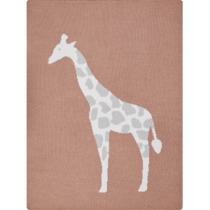 Baumwolldecke Safari Adventure mit Giraffenmotiv, 75x100 cm, für Kinderzimmer.