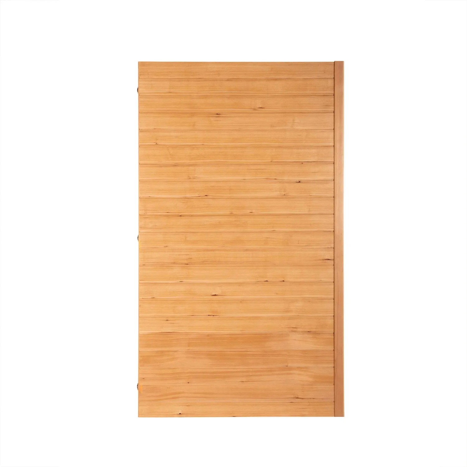 Redsun Deluxe Infrarotkabine aus Tannenholz, naturbelassen, Größe L. Detailansicht der Holzverkleidung.