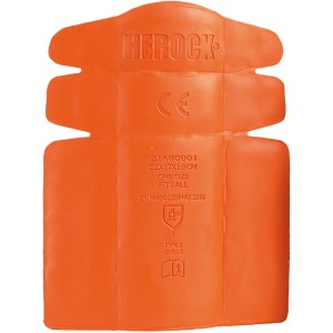 Herock Knieschützer in Orange, vorgeformt für Komfort und Schutz beim Arbeiten.