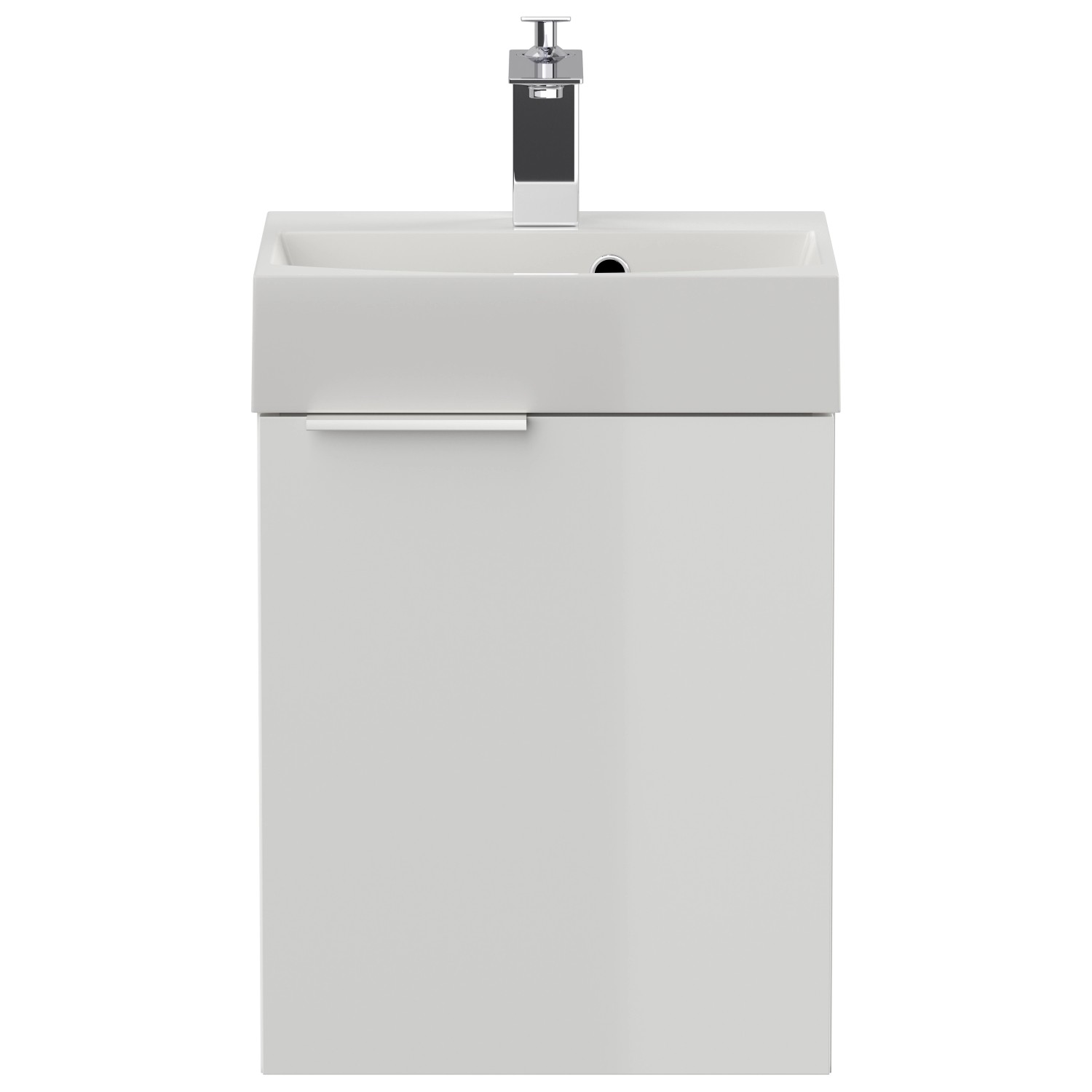 Posseik Badmöbel Cubi Slimline, 40 cm, weiß hochglanz, für Gäste-WC.