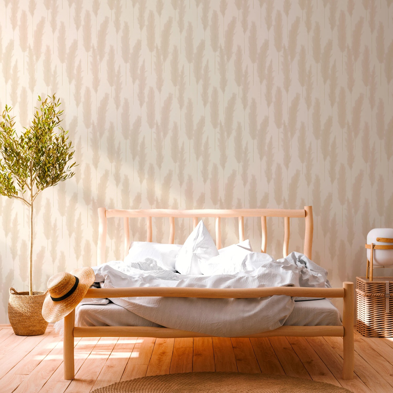 A.S. Création Vliestapete Pampasgras Bohemian Beige Weiß FSC® kaufen bei OBI