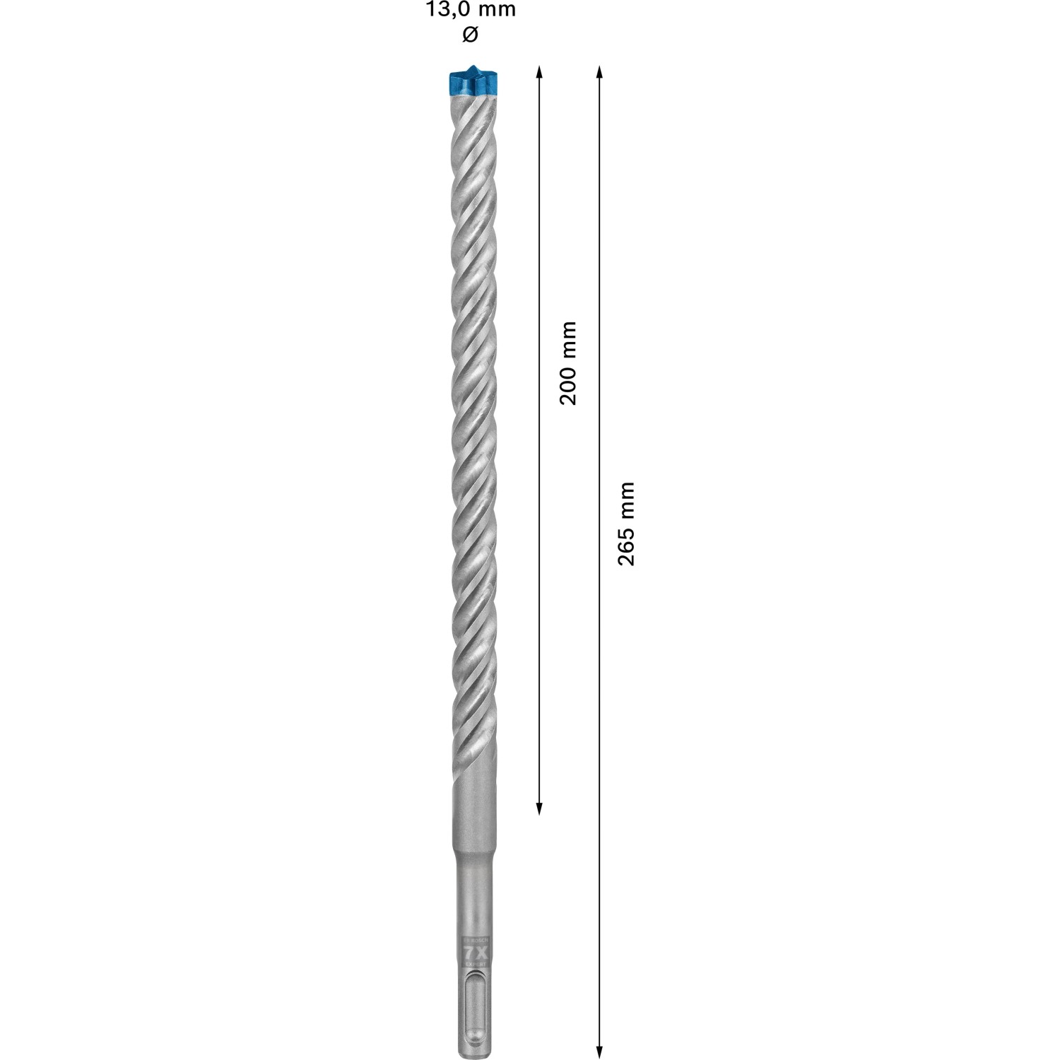 Bosch Expert Hammerbohrer SDS Plus-7X, 13x200x265 mm, Betonbohrer für Bohrhämmer.