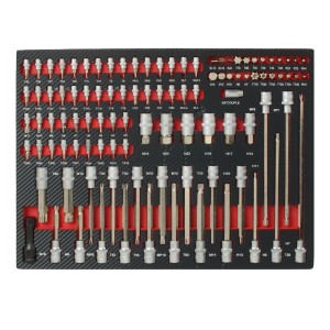 TRUTZHOLM 6x Werkstatteinlagen 520x400 mm mit 254 Teilen Chrom Vanadium Werkzeug Rot