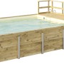 Weka Holzpool mit Sonnendeck, Leiter und Sandfilteranlage. Rechteckiger Pool aus kesseldruckimprägniertem Holz.