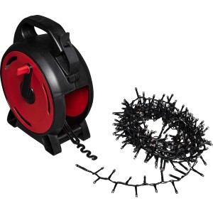 Konstsmide Micro LED Lichterkette mit Kabelaufroller, 800 bernsteinfarbene Dioden.