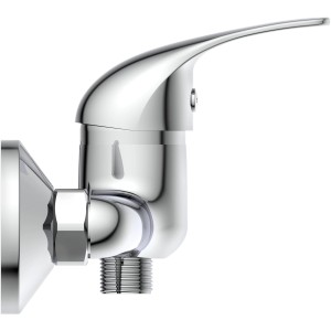 Einhebel Brausearmatur Athos Plus in Chrom für die Wandmontage.