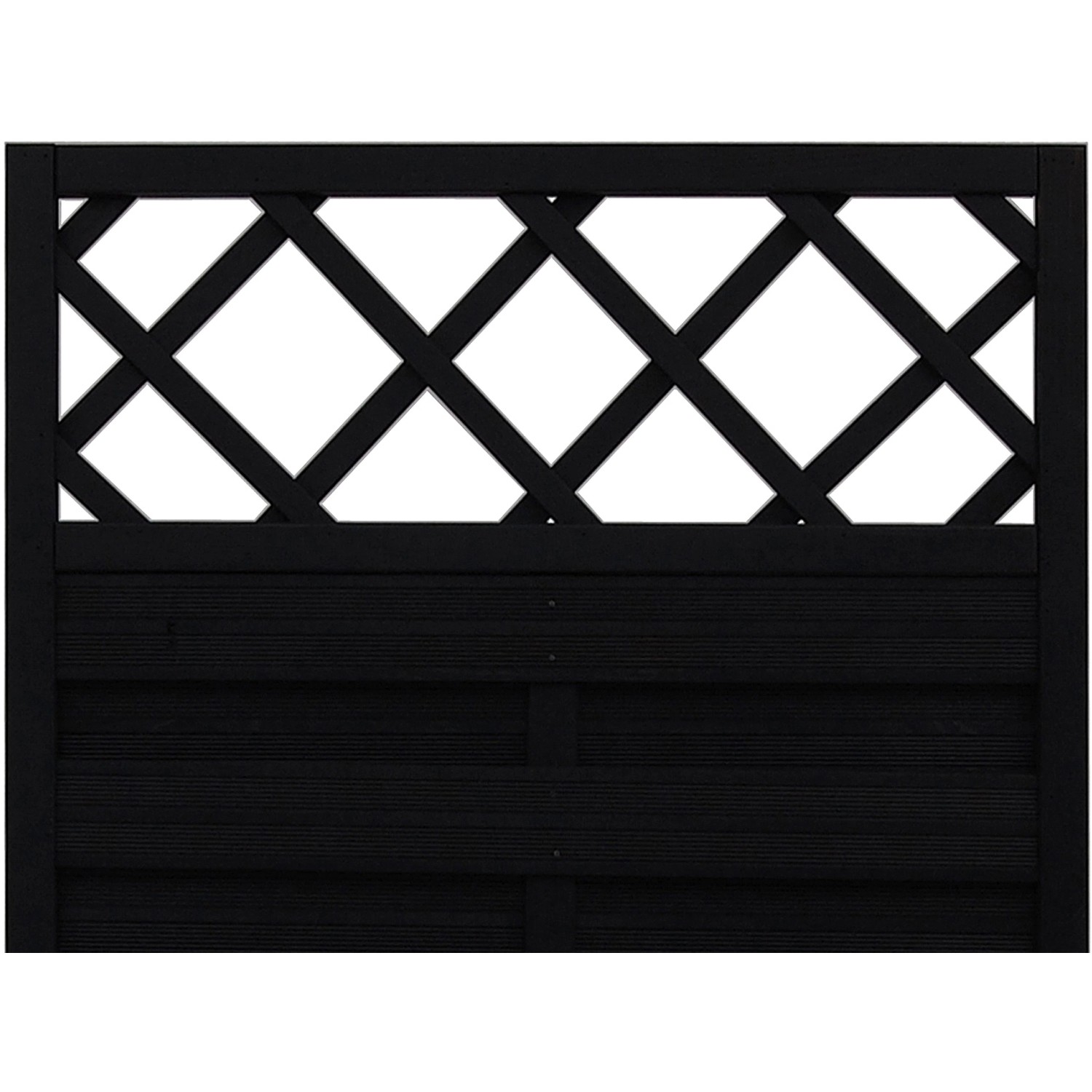 Anthrazitfarbenes Sichtschutzzaun-Element Country, 180x90 cm, mit Lattenzaun-Optik.