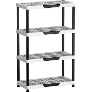 Duramax Kunststoffregal mit 4 Fächern, ideal für Keller, Garage oder Abstellraum.