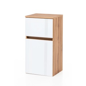 Held Möbel Unterschrank Pisa, 40 cm, Weiß und Wotaneiche, Teil eines Badmöbel-Sets.