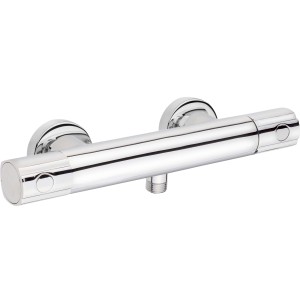 Chromfarbene baliv Thermostat-Duscharmatur DU-5020 mit zwei Drehreglern.