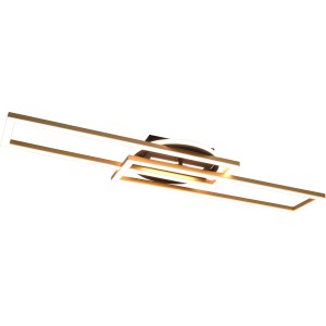 Moderne LED Deckenleuchte Twister in Messing matt mit außergewöhnlichem Design für Wohnräume.