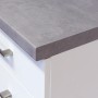 Flex-Well Joelina Küchenunterschrank, 60 cm, weiß mit grauer Arbeitsplatte in Betonoptik.