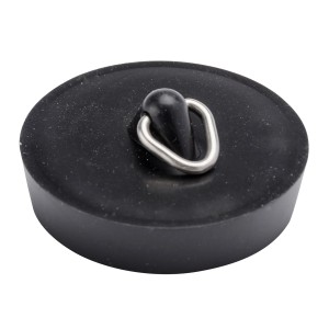 Wenko Ventilstopfen, Ø 4,55 cm, schwarz, für Waschbecken und Badewanne.
