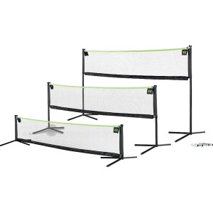 EXIT Sportnetz, verstellbar in 3 Höhen, schwarz mit grünem Rand, für Spiel & Spaß im Garten oder drinnen.
