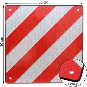 TRUTZHOLM Warntafel Warnschild Italien Spanien 2 In1 50 X 50 cm Rot Weiß Reflektierend Caravan Heckträger