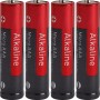 4er-Pack rote Alkaline AAA Batterien für z.B. Fernbedienungen und Uhren.