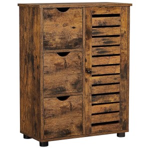 Songmics Badezimmerschrank Hanis mit 3 Schubladen Braun