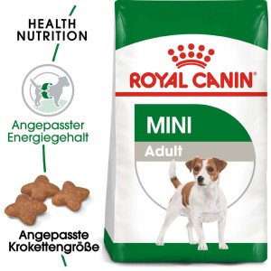 Royal Canin Mini Adult Trockenfutter für kleine Hunde, 800g Packung.