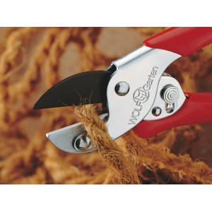 Wolf-Garten Amboss Gartenschere RS-EN schneidet Seil. Gartenschere mit rotem Griff.