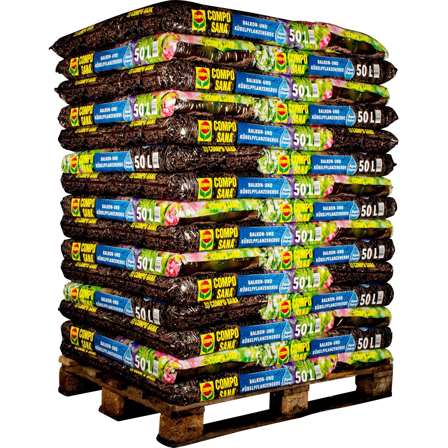 Compo Sana Balkon und Kübelpflanzenerde 2.250 l (45 x 50 l) 1 Palette