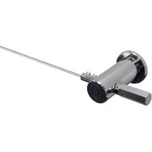 Detailaufnahme: Gardinia Seilspanngarnitur Pavo, Chrom, mit Befestigungselement.