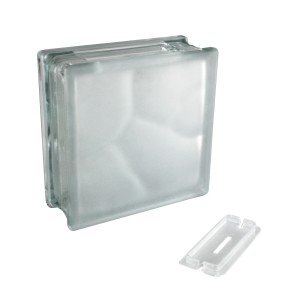 Dekorativer Glasstein Wolke Weiß, 2-seitig satiniert, mit Verschluss. Ideal als Vase oder Spardose.