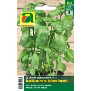 Austrosaat Saatgut Basilikum "Hohes Grünes Superbo" Ocimum basilicum L.