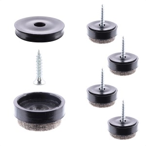 Wagner Filzgleiter QuickClick Ultrasoft Slim, 12-teilig, schwarz-grau, Ø 17 mm. Möbelgleiter für empfindliche Böden.