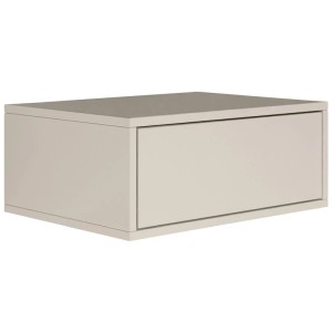 Selsey Framme Nachttisch, hängend, greige, 50 cm, mit griffloser Schublade. Modernes, platzsparendes Design.