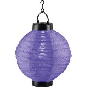 Lila LED-Solarleuchte Lampion aus Kunststoff, ideal für Garten und Balkon.