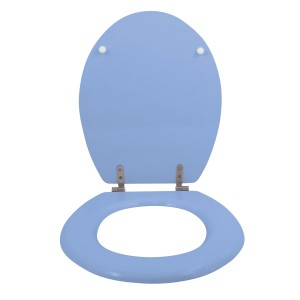 MSV WC-Sitz Cleo, hellblau, MDF, mit Edelstahlscharnieren. WC-Sitz für Badezimmer.